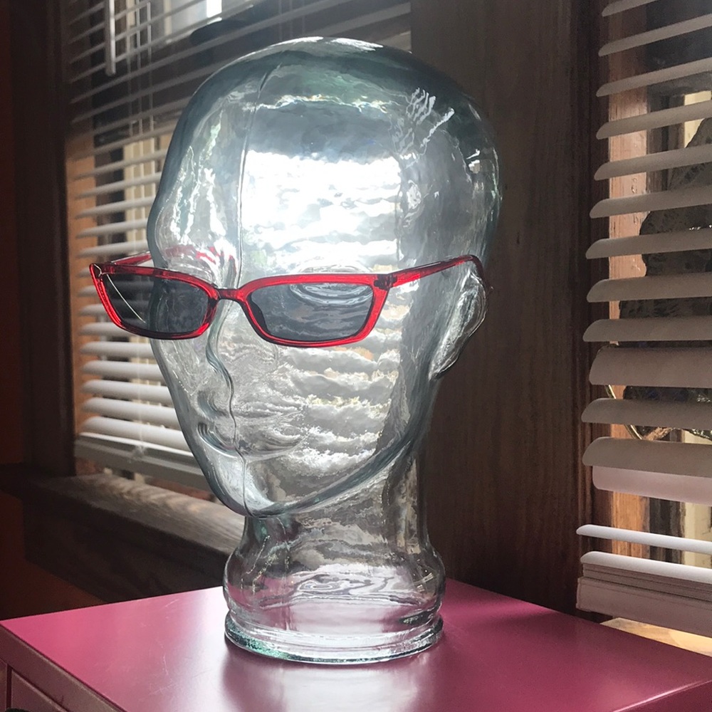 adorable skinny see thru red sunglasses 😎